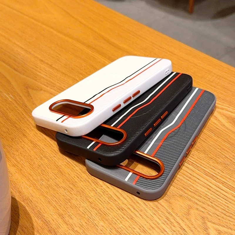 

For Google Pixel 10A Magnetic Case ELVEV Shockproof Two-Lines PU Leather Hard PC Suction Phone Cover