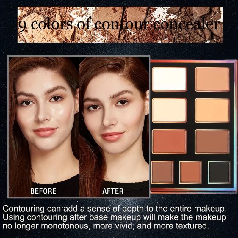 لوحة مكياج مكونة من 55 لونًا مع تصميم مكون من 4 صفحات، تتضمن 24 ظلال عيون غير لامعة، وصبغات شفاه، وأجهزة كونسيلر، وهايلايتر، وتحكم #5