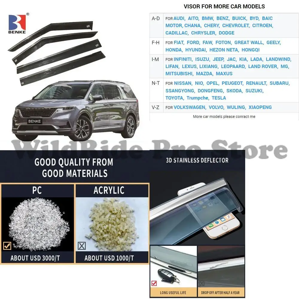 

1 set For KIA CARNIVAL 2021 High End Injection Deflector PC Deflector Window Visor