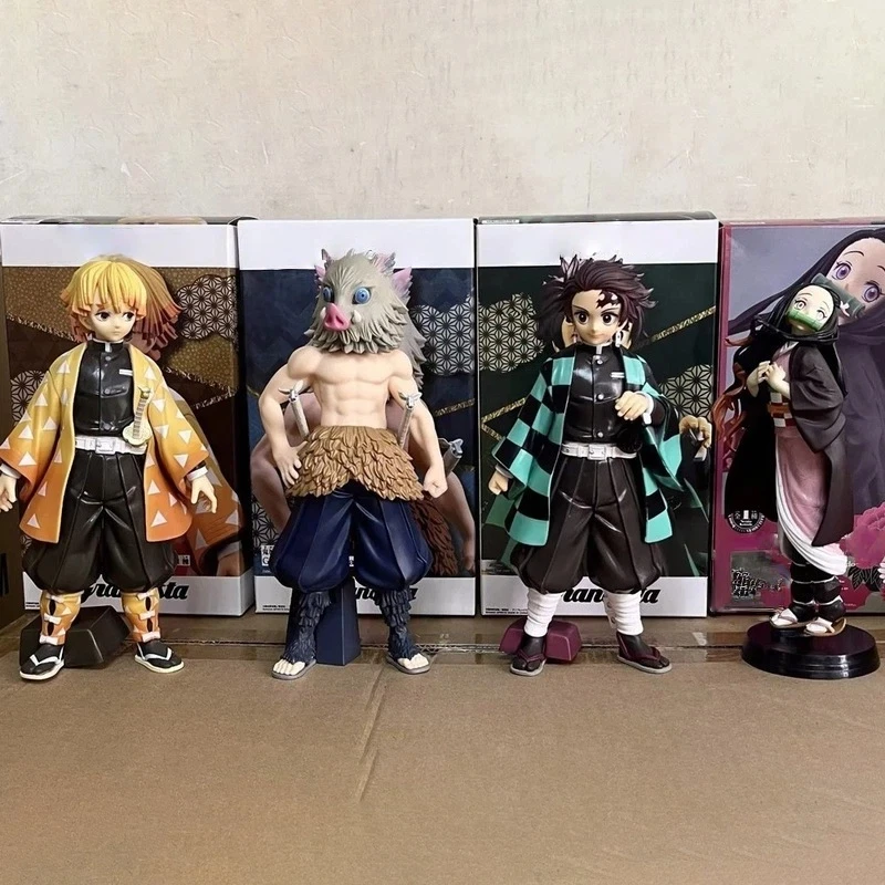 

Anime Collectible Figures Tanjiro Kamado Zenitsu Agatsuma Nezuko Kamado PVC Statue Model for Desktop Display & Collection Gift
