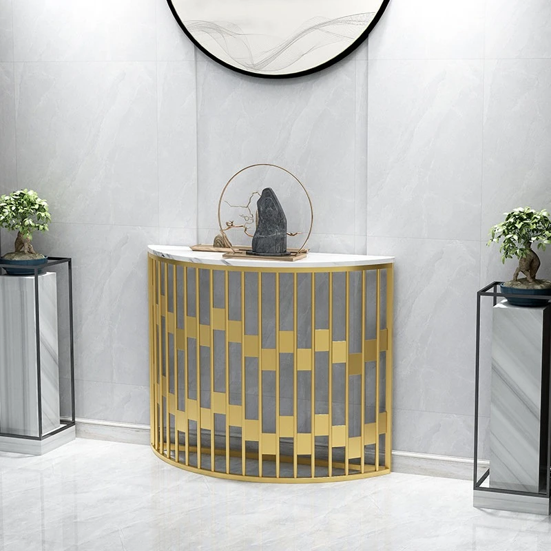 Nordic narrow side console tables semicircular entrance aisle strip console tables corridor marble konsolentisch home furniture