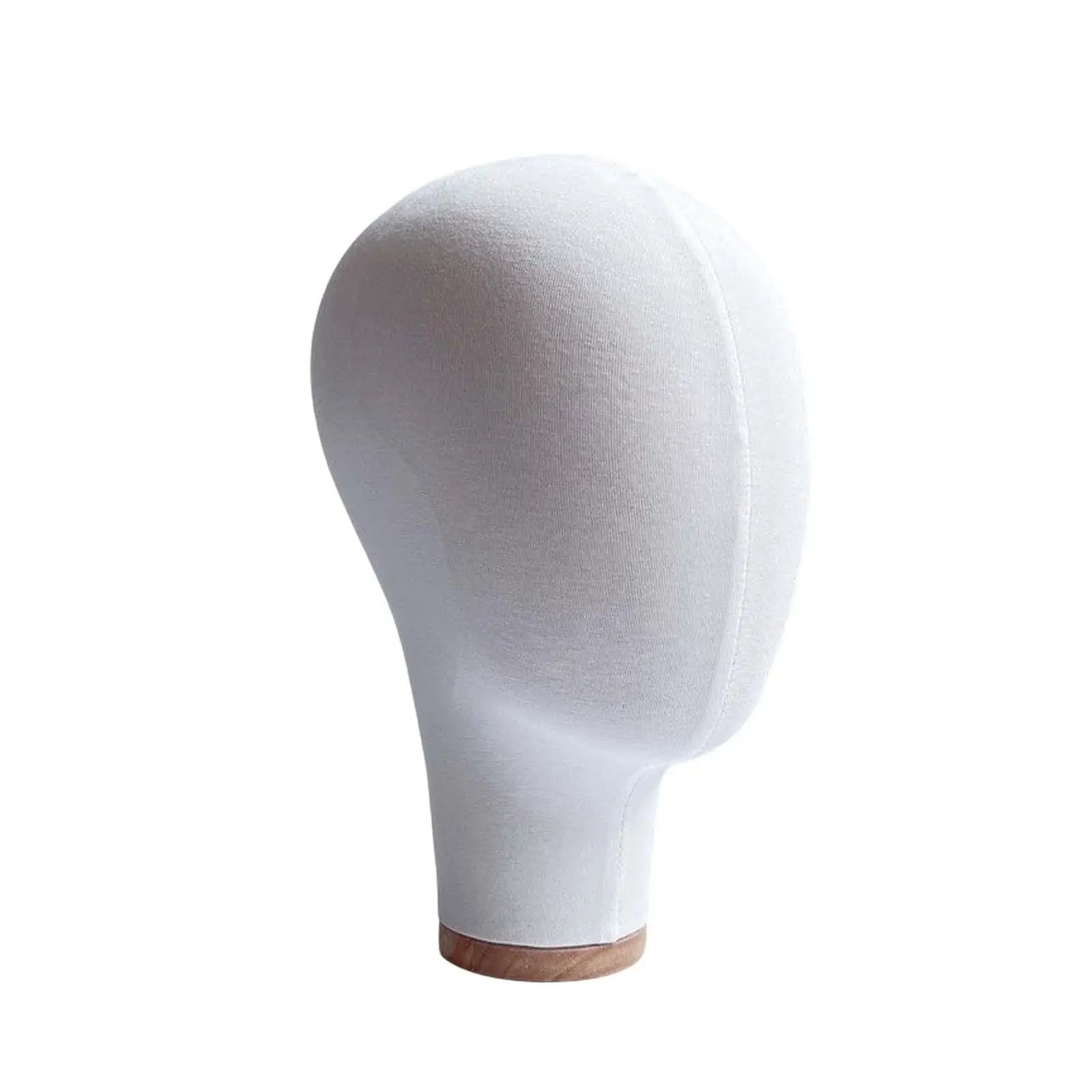 Hat Display Mannequin Head Stand with Wood Base PP Cloth Material for Hairdresser Training Wig Showcase