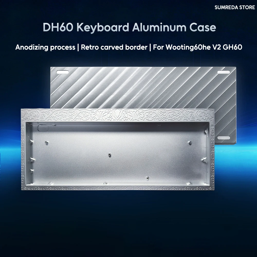 SUMREDA DH60 Wooting60he V2 Mad60he Pro Carved Aluminum Keyboard Case Shell 60% Keys Layouts For EV63 GH60 Aula Win60 Keyboard