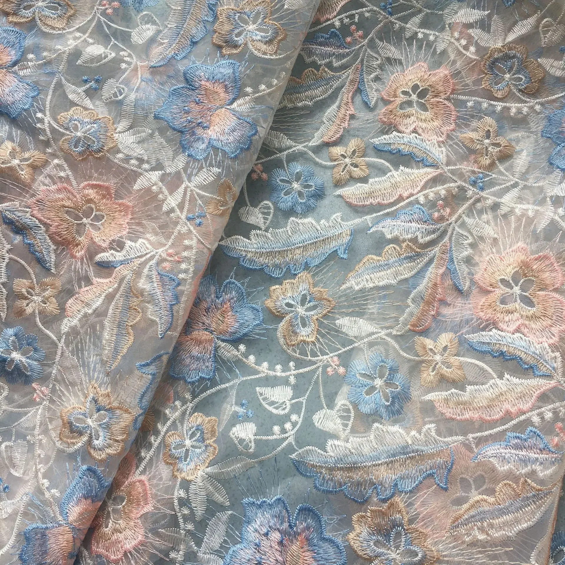Tüll-Netzstoff mit Blumenstickerei für Kleider, Röcke, Spitzenstoff, Gaze, Bekleidungsstoff, handgefertigte DIY-Kleidung – Detail 20