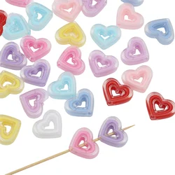 5Pcs 23x20mm Fashion Acrylic Transparent Heart Beads for Bracelet Necklace Earring DIY Jewelry Craft Making Accessories