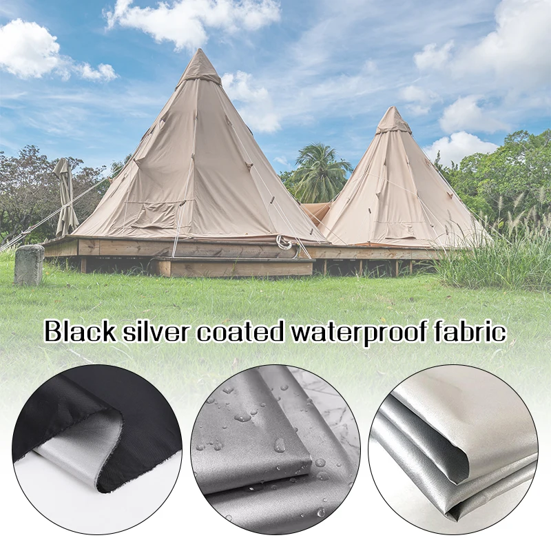 Waterproof Polyester Taffeta Umbrella Fabric Black Silver Coated Waterproof Sunproof Umbrella Tent Fabrics DIY Handmade Material