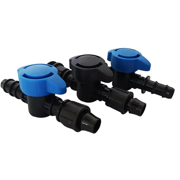 High Quality Barb Coupling Valve Lock Nut Bypass Valve 16mm Mini Valve For Agricultural Drip Irrigation System