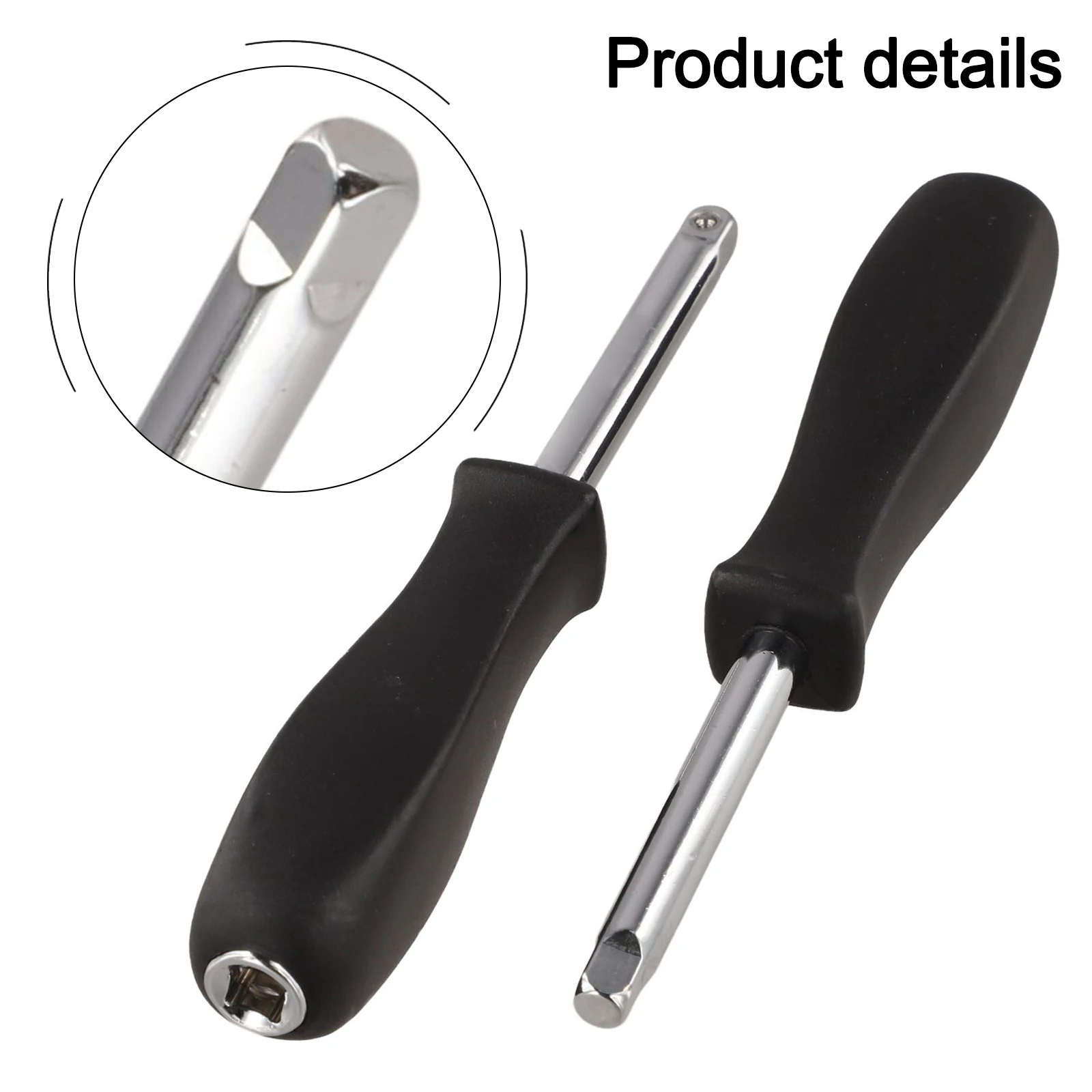 2pcs Dual-Purpose Socket Wrench 6.3mm Bottom Hole Connection Handle Small Square 1/4 Rod Spinner Hand Tool