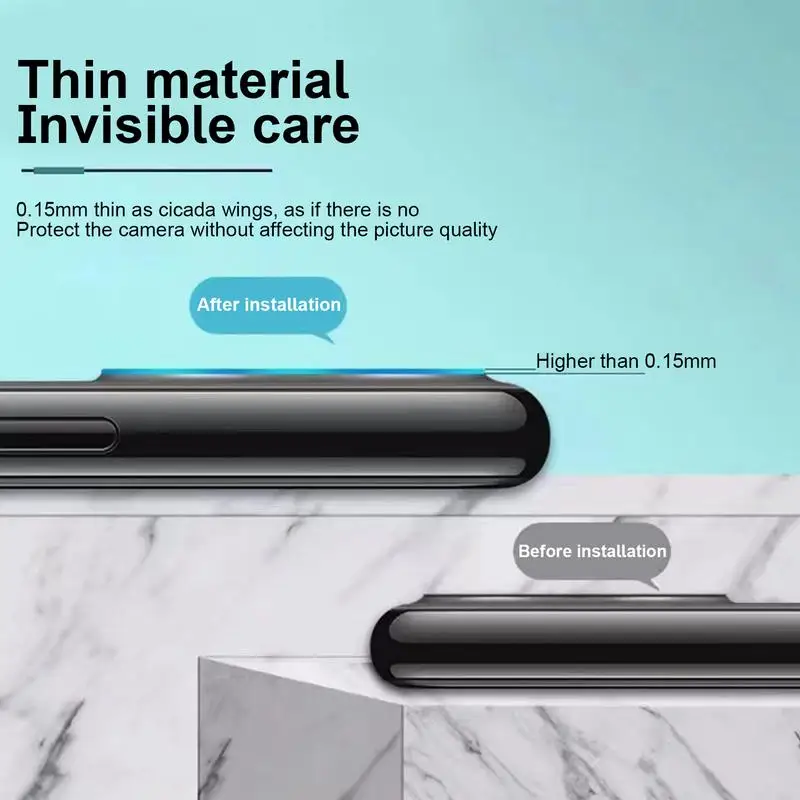 Camera Lens Protector Film High Definition Scratch Resistant Tempered Glass Film Bubble Free High Clear Protective Cover For