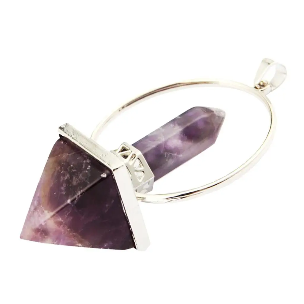 Pink Quartz Natural Pendant Pyramid Gemstone DIY Charms Jewelry for Necklace Set Custom Accessories