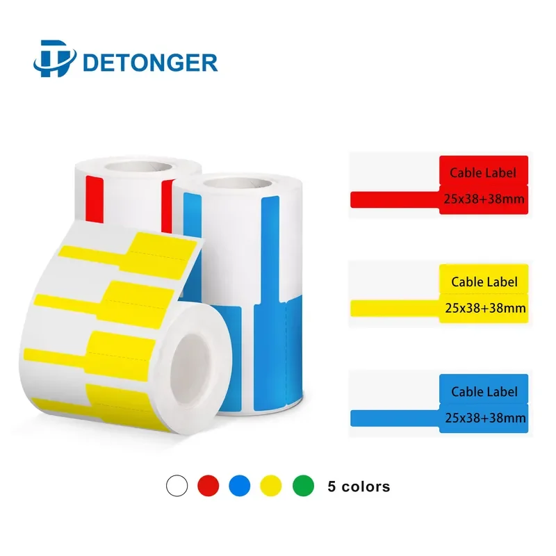 2026 Hot！ Detonger Color Self-adhesive Cable Label Tags Wire Label Cable ID Label