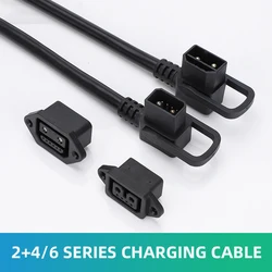 2+4/2+6 Electric Vehicle Charging Port Cord E-bike Lithium Battery Connector Electric Bicycle Male Female Charging Plug Socket