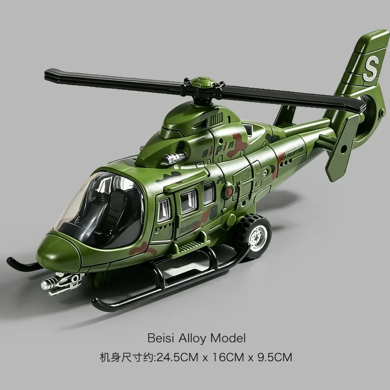 alloy helicopter model diecast rescue aircraft toy with sound effect rotor practical gift for hobby collection desktop display - view 6
