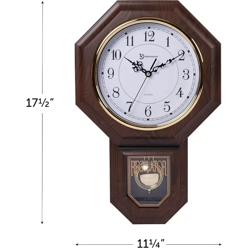 Essex Westminster Chime Faux Wood Pendulum Wall Clock, 17.5