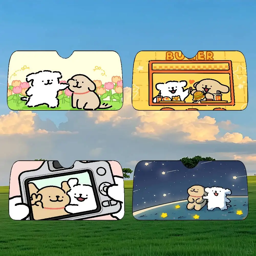 كارتون M-المالطية مظلة السيارات الستائر مظلة السيارات يغطي غطاء الزجاج الأمامي العالمي للطي قناع #4