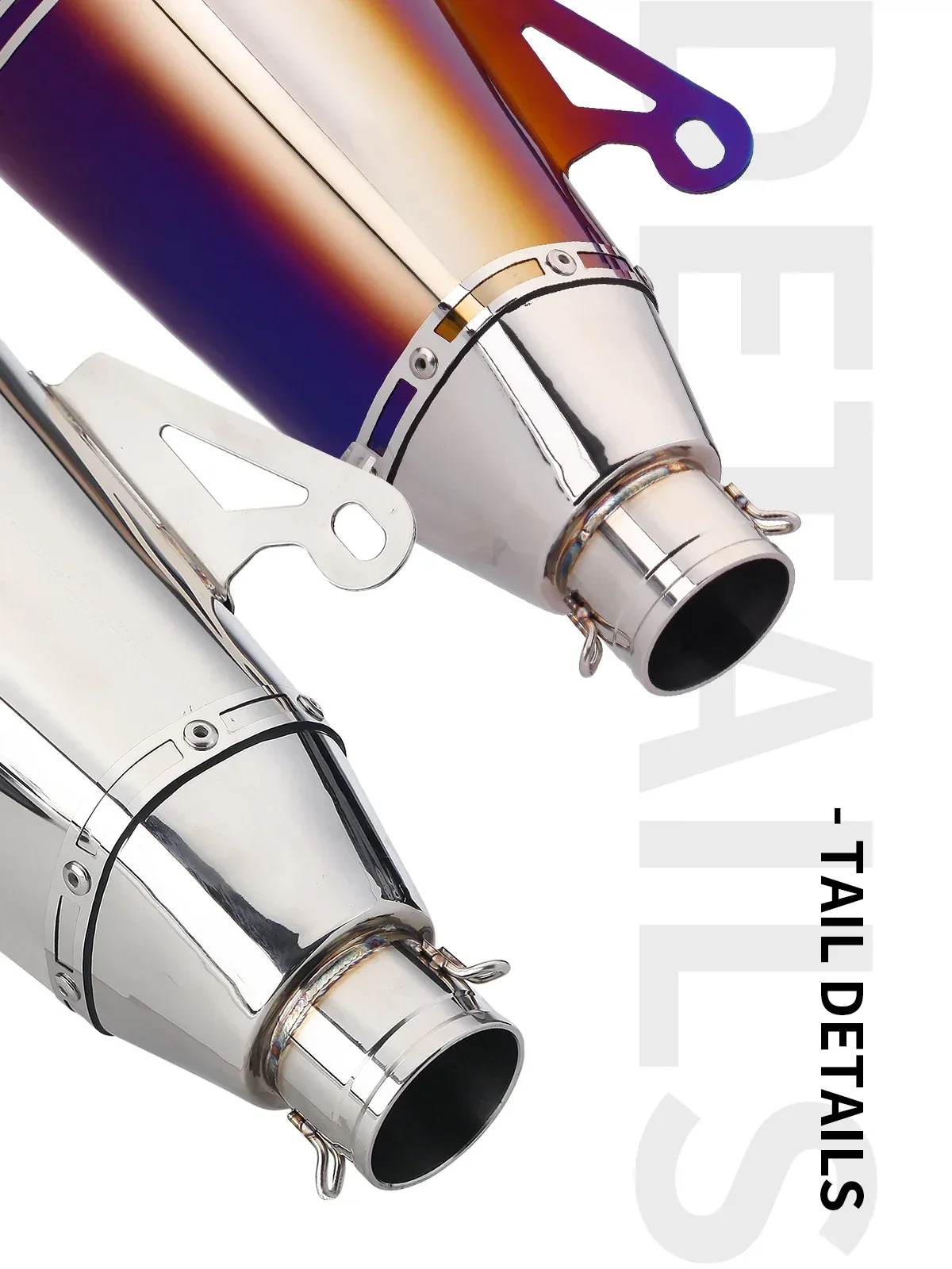 Universal 51MM motorcycle carbon fiber exhaust pipe silencer double hole exhaust pipe stainless steel R11 R77 image 5