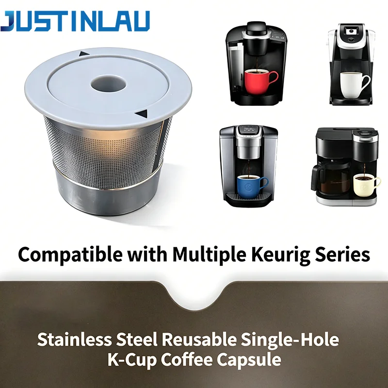 JUSTINLAU Reusable K Cup Coffee Pods Stainless Steel Refillable K Cup Coffee Filters for Keurig 1.0 and 2.0 Coffee Makers Tools