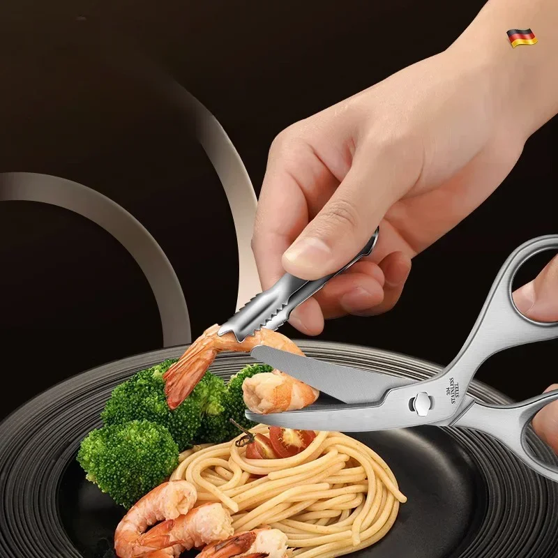 

BIESUO Kitchen Scissors Household Stainless Steel Sharp Scissors Detachable Food Supplement Scissors Kitchen Necessities