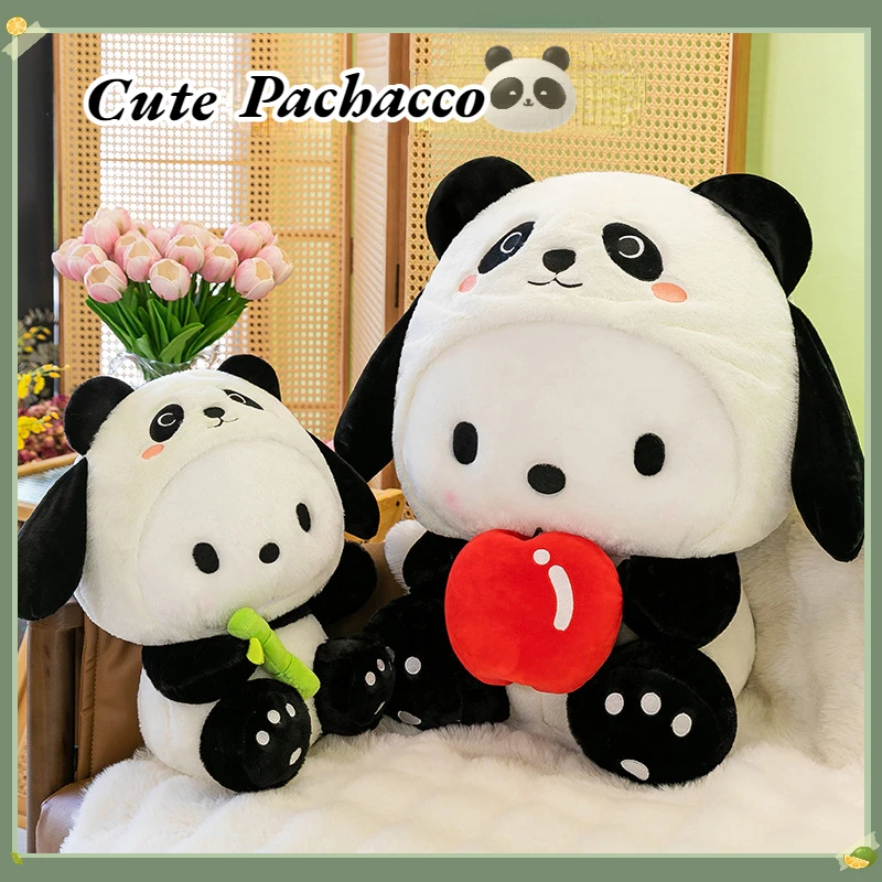 

Sanrio Pachacco плюшевая кукла панда бамбуковая серия 40 см Милая мультяшная плюшевая игрушка декоративная мягкая подушка для сна детский подарок на день рождения