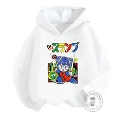 New Fall 2024 Anime Dr.Slump Arale Angel Wings Cute Cartoon Kids Hoodies Baby Boys Girls Sweatshirts Children Pullover Clothes