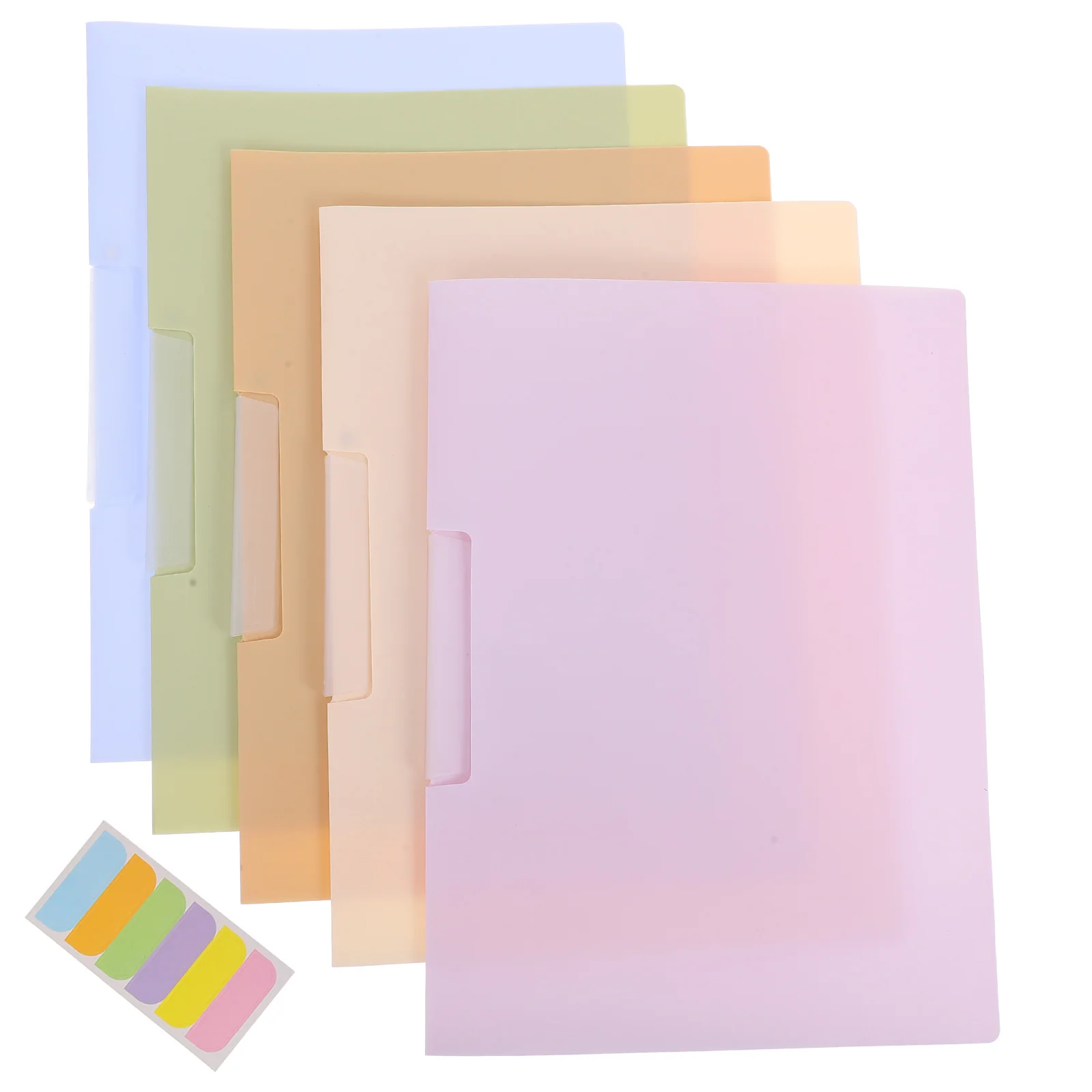 

5pcs A4 Report Covers Swing Clip File Folder Locking Presentation Binder School Business Cute Folders Pp Material Large Capacity