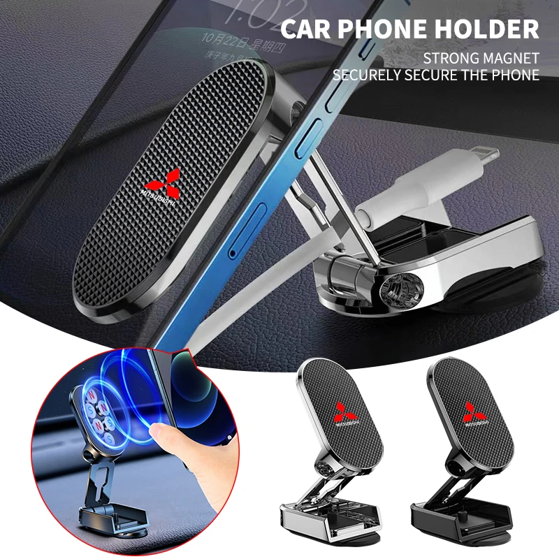 Folding Magnet Cell Phone Stand in Car GPS Support for Mitsubishi Space Star Lancer 9 Outlander Xl Eclipse Cross Asx Pajero