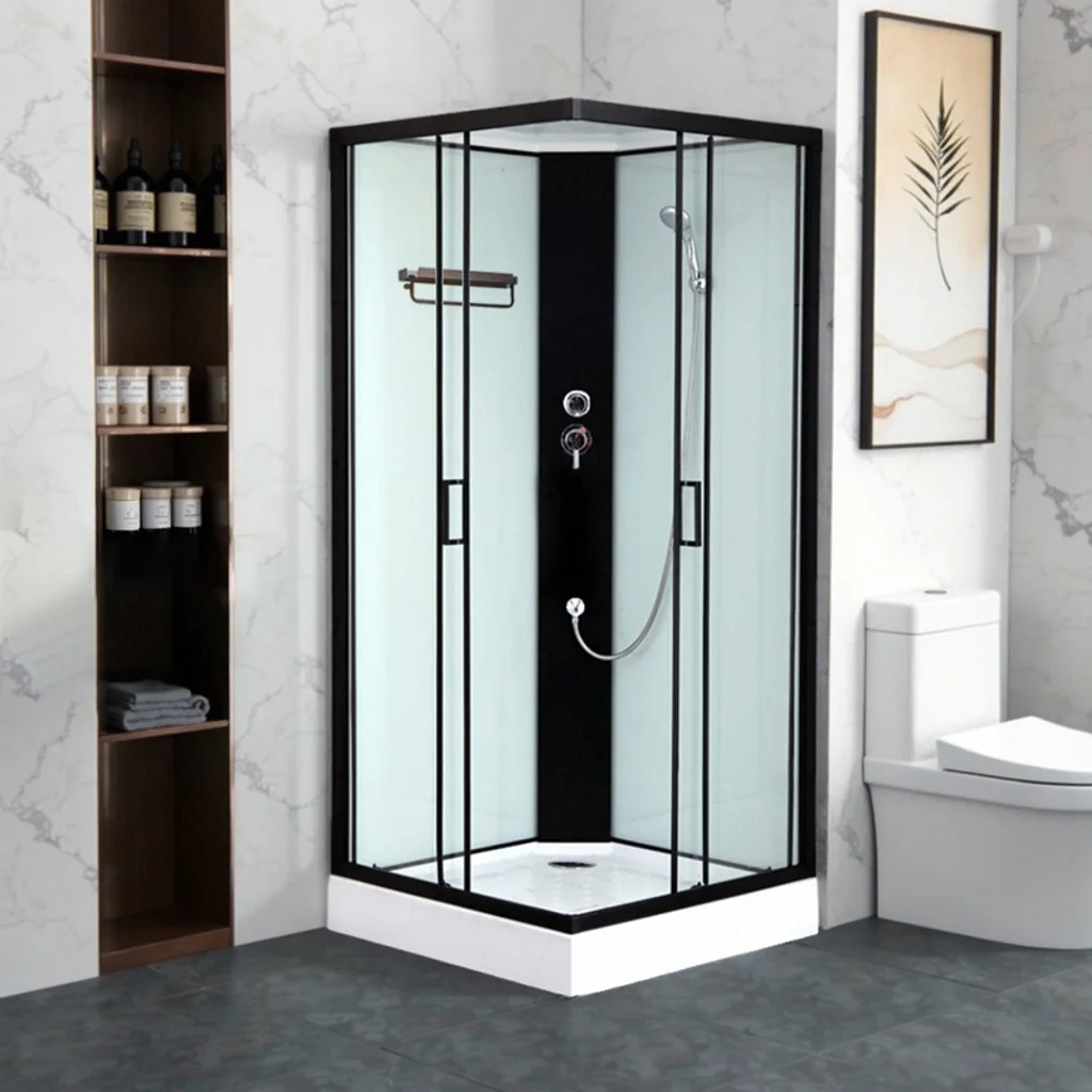 LY Rectangle household integral shower room glass translation bathroom partition sliding door dry and wet separation bath screen