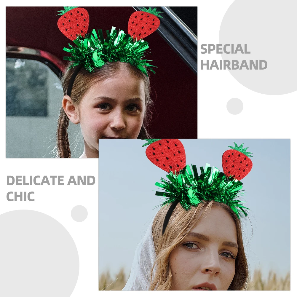 

Strawberry Headband Women Decorative Hair Accessory Party Photo Prop Lovely Headwear Fruit Design Spring Hoop Girls Hairbands
