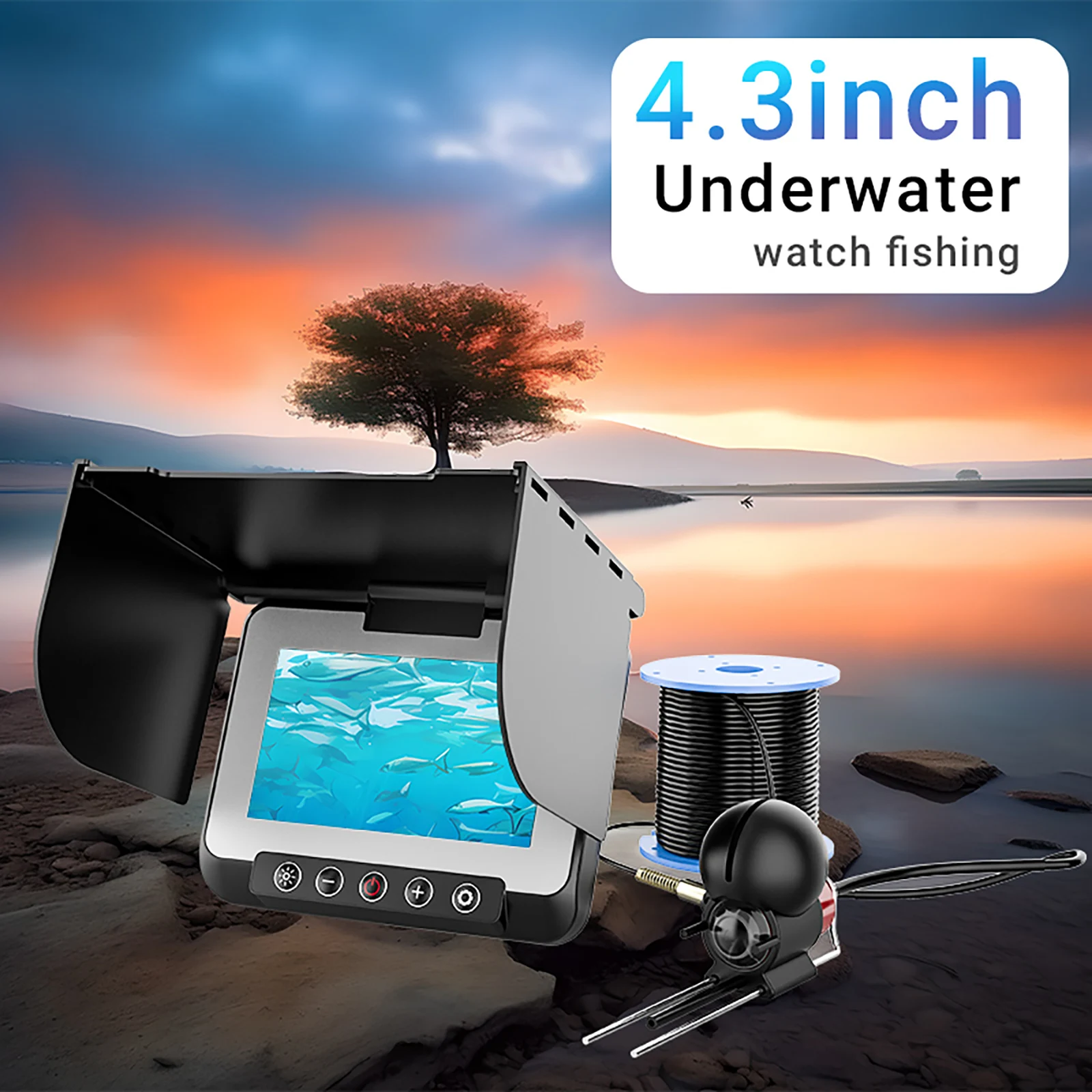 

Underwater fishing camera 1080P HD 4.3 inch LCD Fishing Camera With 5000mAh Battery Portable Fishing Tools With Night Vision