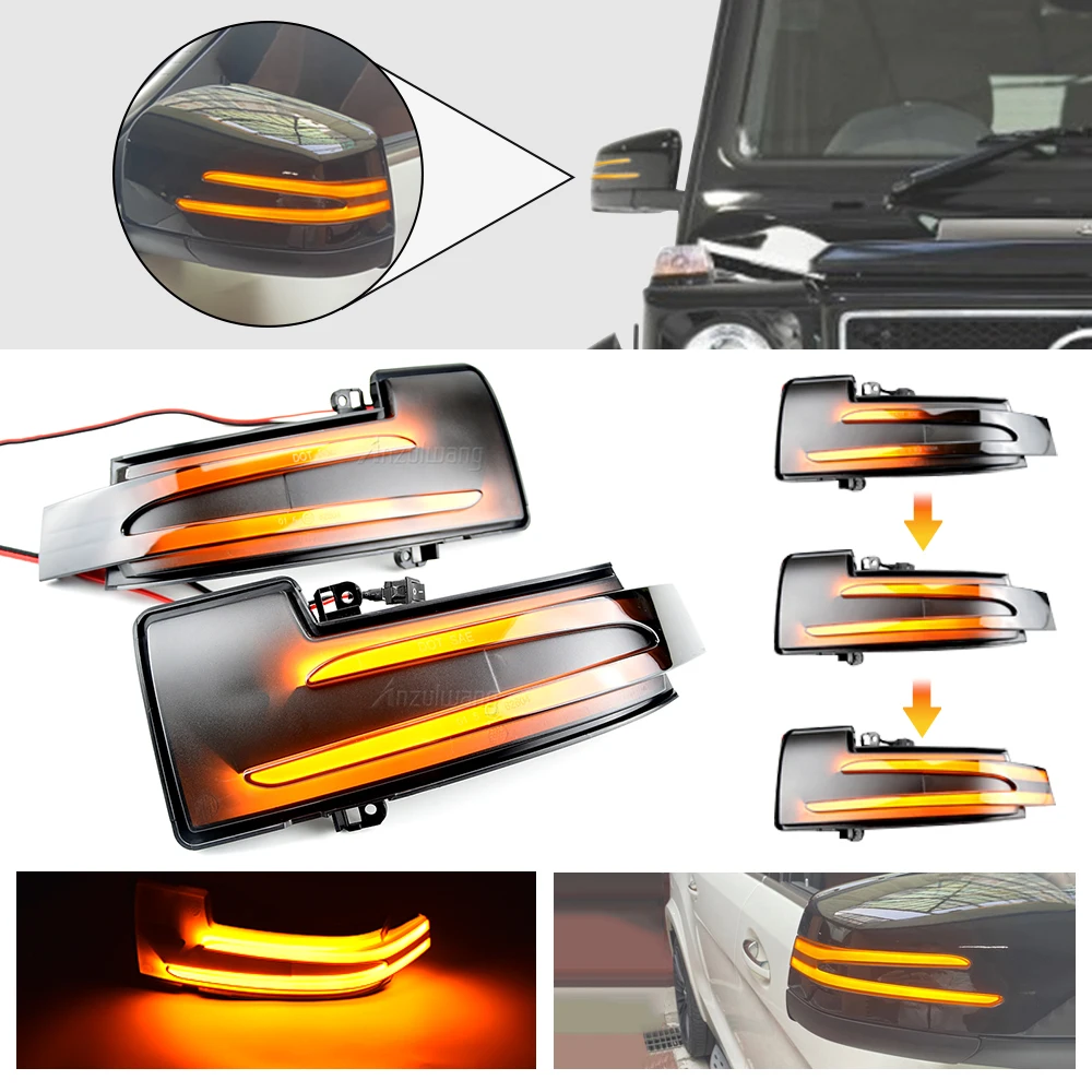 

Car LED Dynamic Arrow Turn Signal Rearview Side Mirror Light For Mercedes Benz GL/M/R/G-Class SUV W463 X164 X166 W166 W251 V251