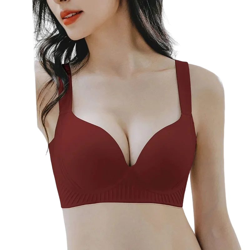 KUCLUT Bra Wireless Thin Cup Seamless Comfortable Women's Underwear Gathered Anti-Sagging Side Breast Reduction Full Cup