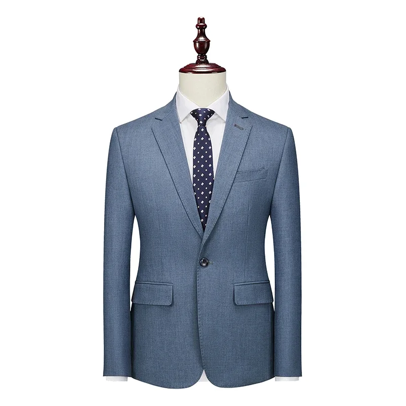 

Деловой повседневный однотонный простой мужской пиджак на одной пуговице, приталенный свадебный пиджак, мужская одежда больших размеров 6XL