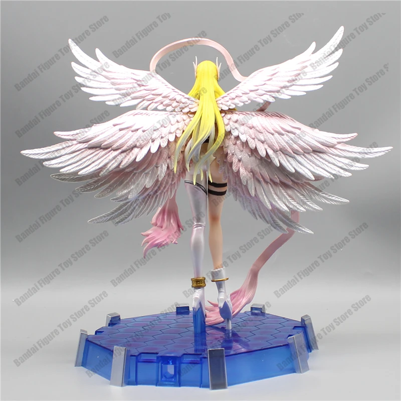 28cm Anime Digimon Adventure Figures Angewomon Angemon LED Action Figurines PVC Statue Model Collection Doll Toys Children Gift