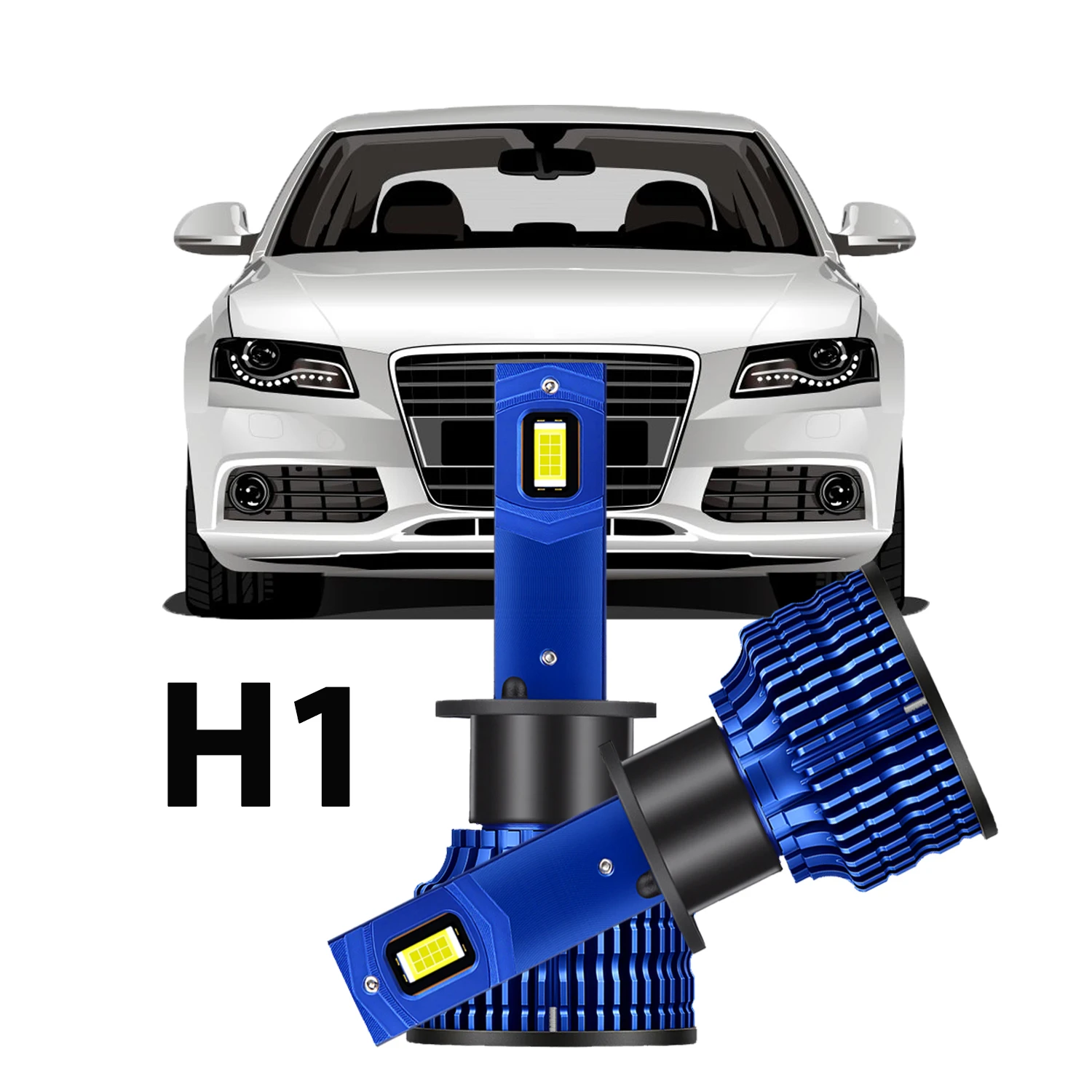2PCS H1 LED Auto Birne 2 Kupfer Rohr Canbus Led scheinwerfer CSP3570 6000K Auto Scheinwerfer 30000LM DC12V glühbirnen IP68 Wasserdicht
