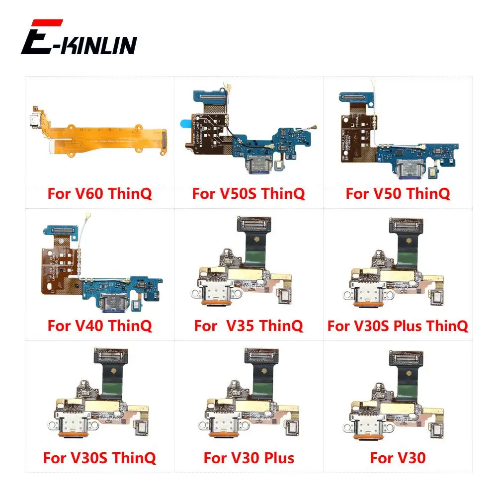 

Charging Charger Plug Port Connector Board Parts Flex Cable With Mic For LG V30 V30S Plus V35 V40 V50 V50S V60 ThinQ 5G