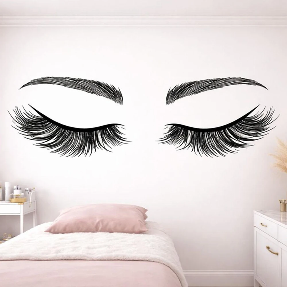 Lashes Wall Decal Eyelash Lashes Studio Wall Sticker Beauty Salon Decor Lash Studio Decor Decal Vinyl Removable Wallpaper S719