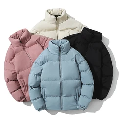 Jaqueta de Parka acolchoada masculina e feminina, casaco solto, jaqueta extragrande, grossa, quente, streetwear, casual, bolha, juventude, moda, novo, inverno, outono, 2024