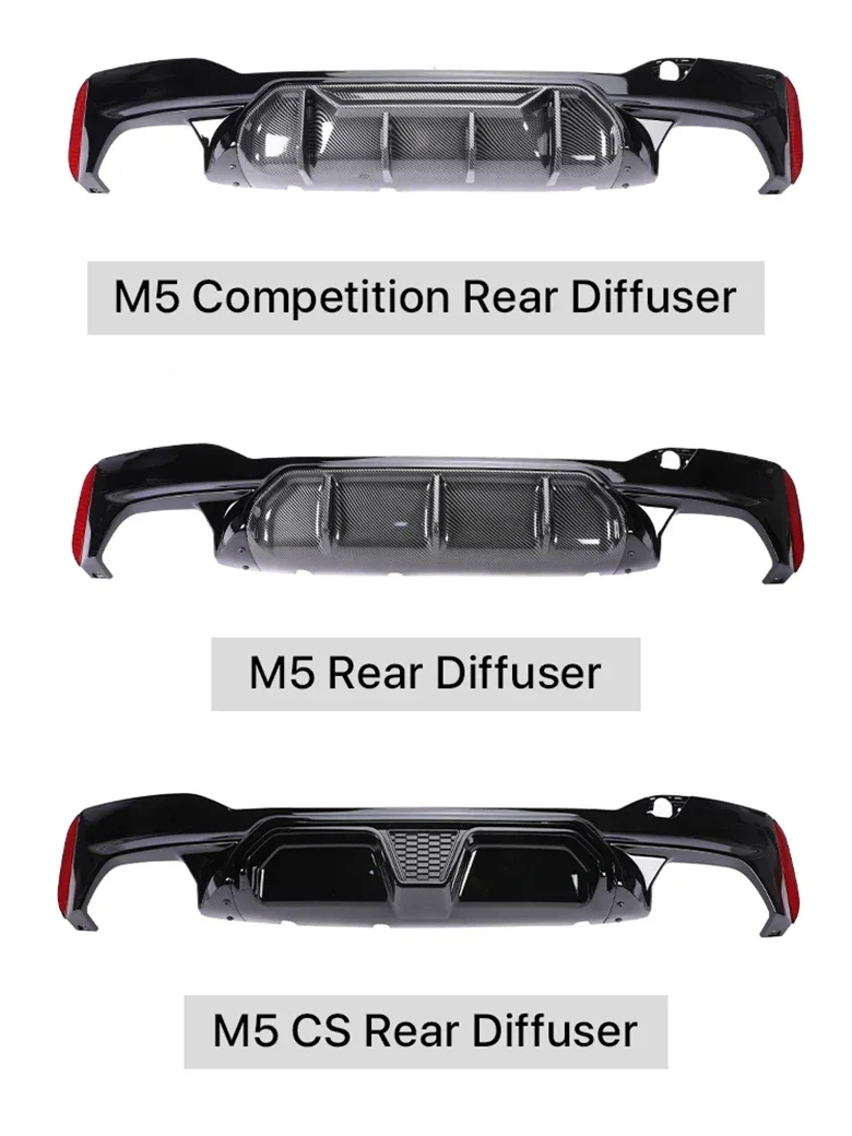 Carbon Fiber M Tech Competition CS Style Rear Bumper Diffuser M5 MP Diffusor For BMW 5 Series G30 G31 G38 2018-2023 540i 530i