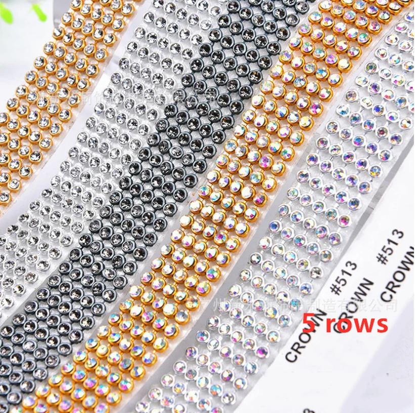 3Mm Glass Rhinestone Trim Crystal Aluminum Mesh Diamond Applique Hotfix Iron On Strass Banding For Crafts Wedding Dresses Candle