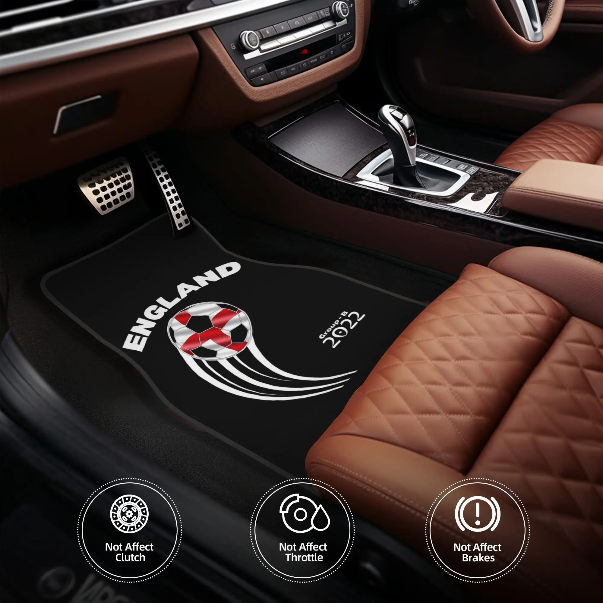 4pcs, Car Floor Mats Exquisite Appearance With Iconic Car Floor Mats Theme Set Of 4 England National Team Car Mats For World Cup