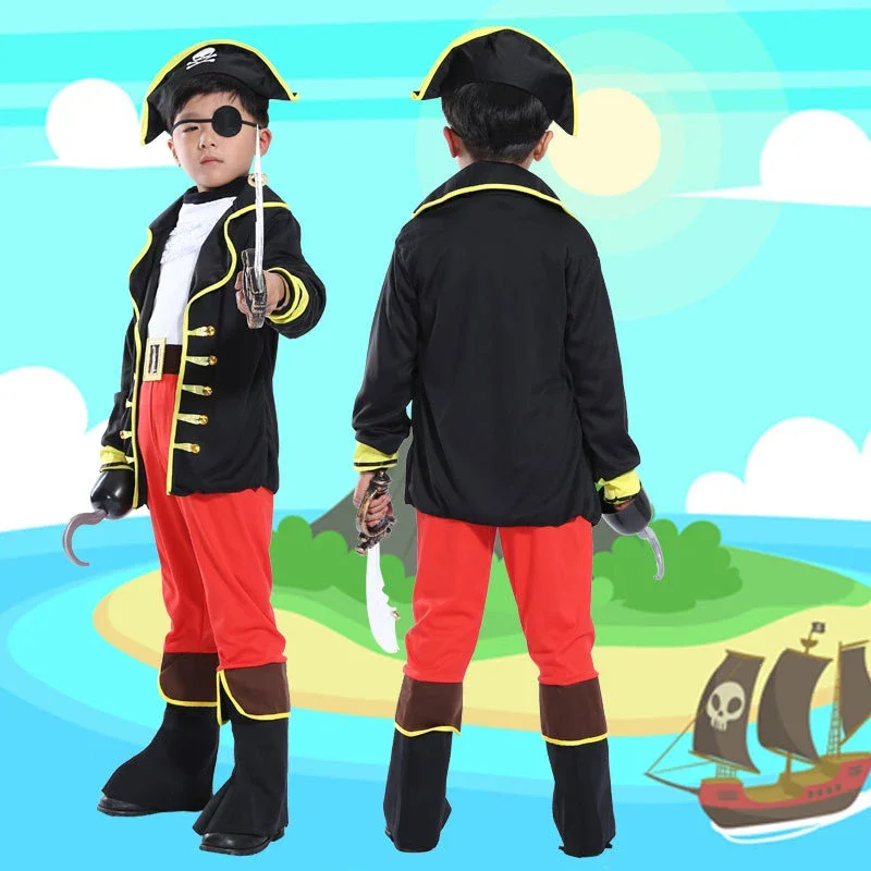 Halloween Kostuums Kids Boys Piratenkostuum Kinderen Captain Jack Cosplay Set Voor Kerst Nieuwjaar Purim Piratenkleding