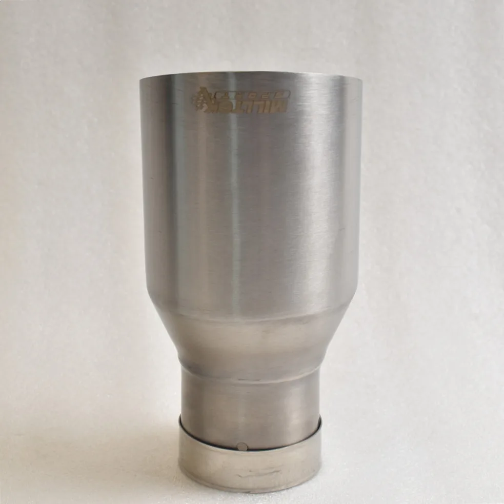 Knalpot Mobil Universal MILLTEK SPORT Bahan Stainless Steel 304 Finishing Matte Brushed dengan Ujung Knalpot Runcing dan Pipa Miring