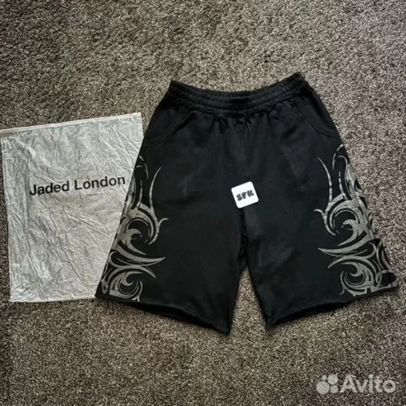 2025 جديد عصري طول الركبة السراويل شرابات تصميم القوطية السراويل رجل الهيب هوب Harajuku الشرير عالية الخصر بنطال ذو قصة أرجل واسعة