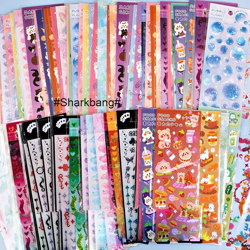 Sharkbang 4pc 5pc 6pc 10pc Decor Sticker Scrapbook Postcards Kpop Agenda Stickers For Journal Diary Albums Stationery Suppliers