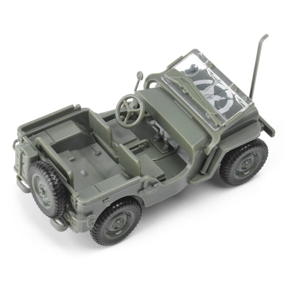 1/72 DIY WW2 Off-road Cars Puzzles Models 3D Plastic Assemble Building Blocks Kits for Teen Adult US Military Forces Willys Jeep