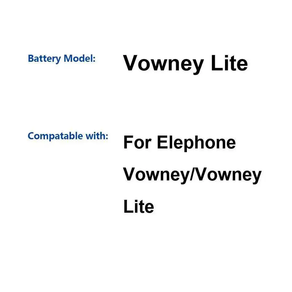 

For Elephone Vowney Lite Reliable Power Replacement Mobile Phone Battery 4000Mah
