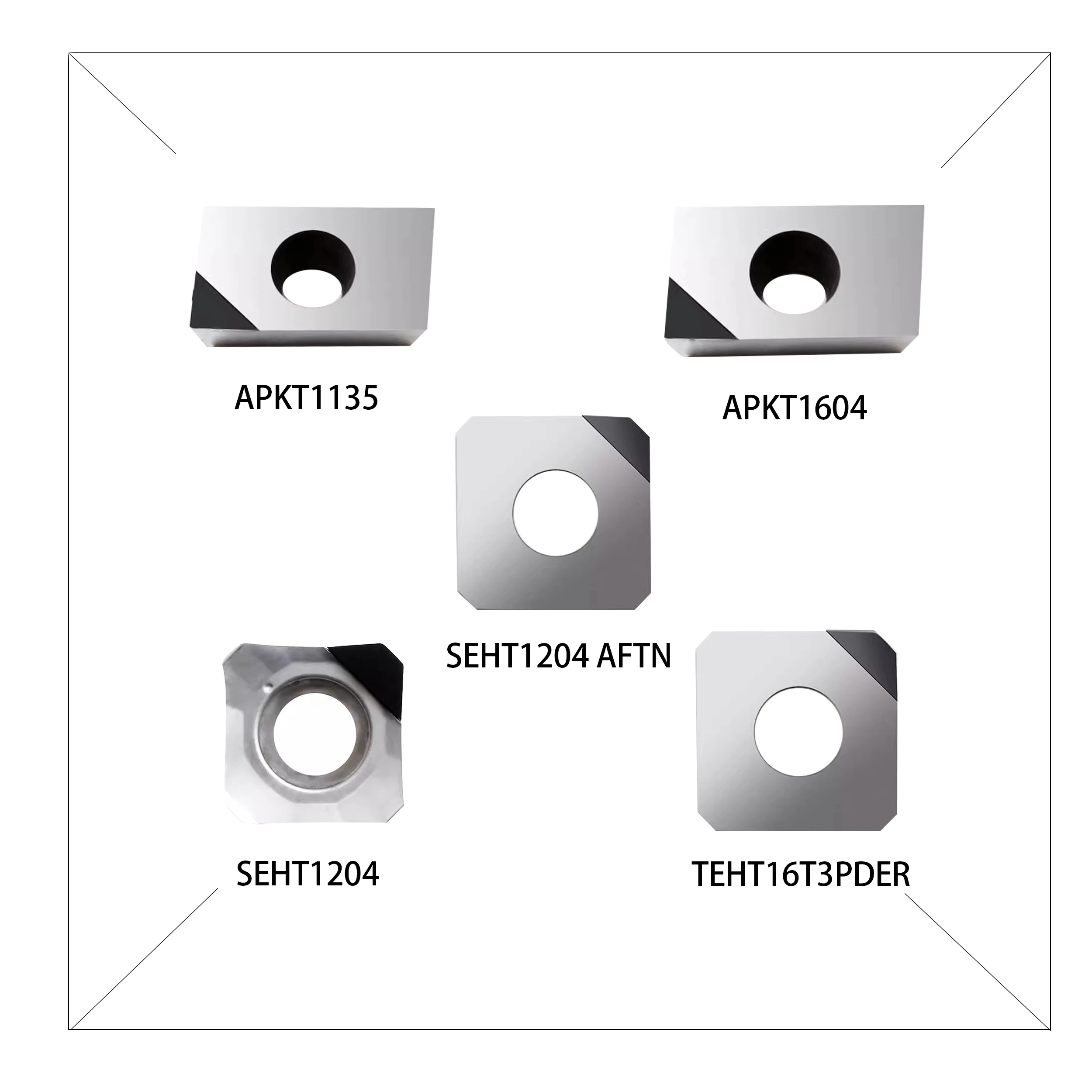 ตัวแทรกเพชรหมุนได้ TEHT16T3PDER SEHT1204 APKT1135 APKT1604ทนทานคุณภาพสูงใบมีดกัดเครื่องมือตัดเพชร mesin bubut CNC ทนทาน
