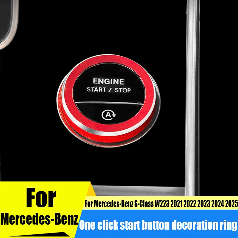 One click start button ring decorative ring car interior modification accessories For Mercedes-Benz S-Class W223 2021-2025