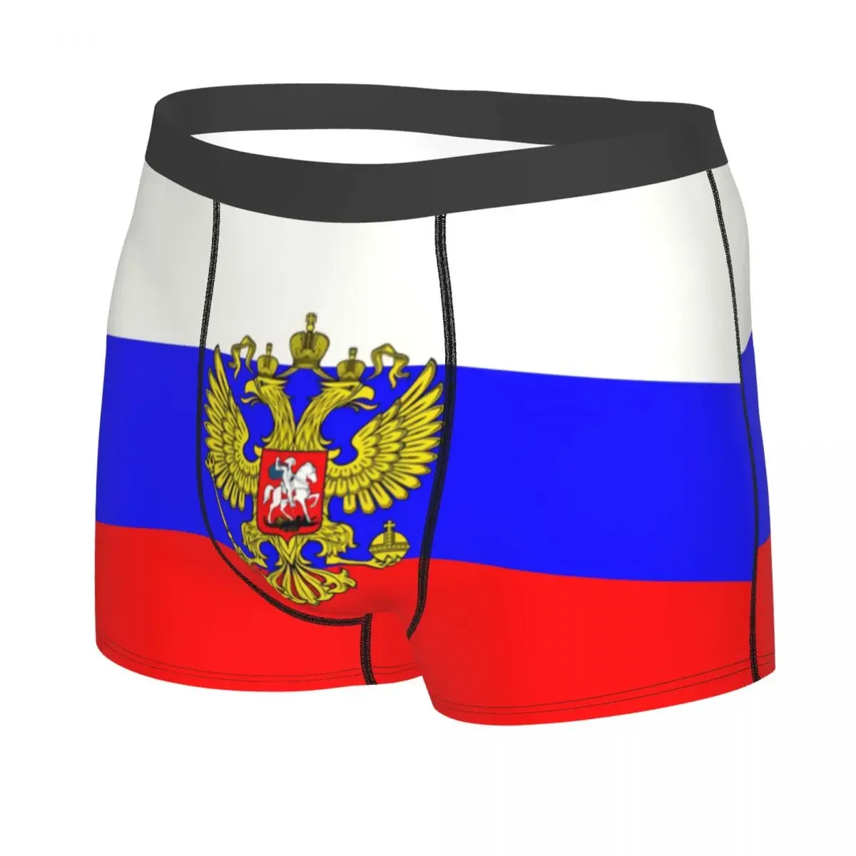 Custom Cool Russian Flag Boxers Shorts Panties Men's Underpants Stretch Briefs Underwear