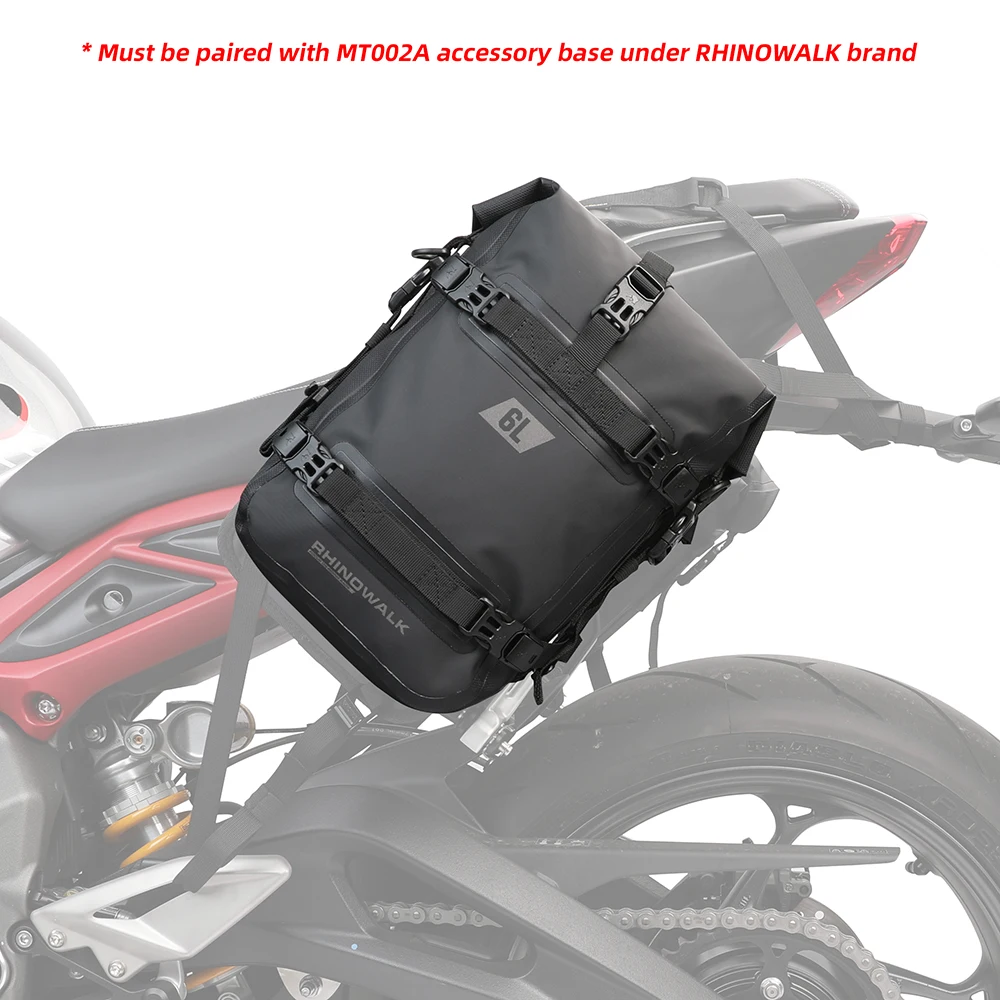 Rhinowalk Motorcycle Crash Bar Dry Bag 100%Waterproof Motor Bumper Bag 6L Large Capacity Outdoor Pannier Tank Side Bag Tool Pack